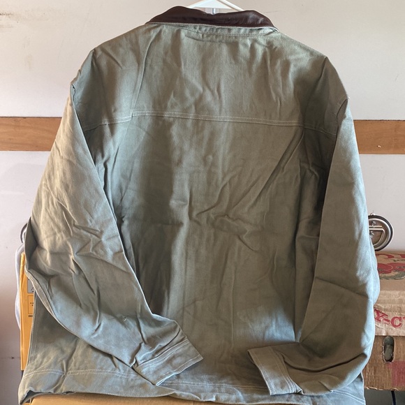 Marlboro Twill Jacket Flannel Lined Leather Collar NEW ~ Size Men’s XL - Picture 4 of 4